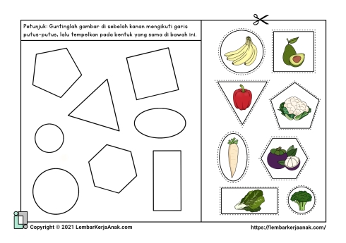 Tema Tanaman | Sayur dan Buah | Lembar Kerja Anak TK - PAUD