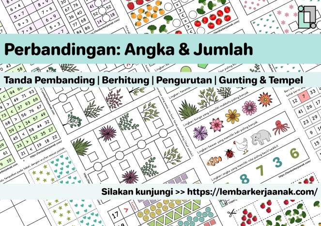 Perbandingan Angka dan Jumlah | Lembar Kerja Anak TK - PAUD