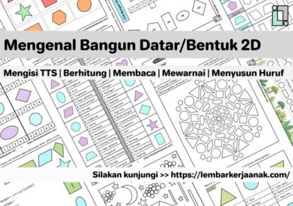 Lembar Kerja Anak TK - PAUD - SD | Mengenal Bangun Datar / Bentuk 2D