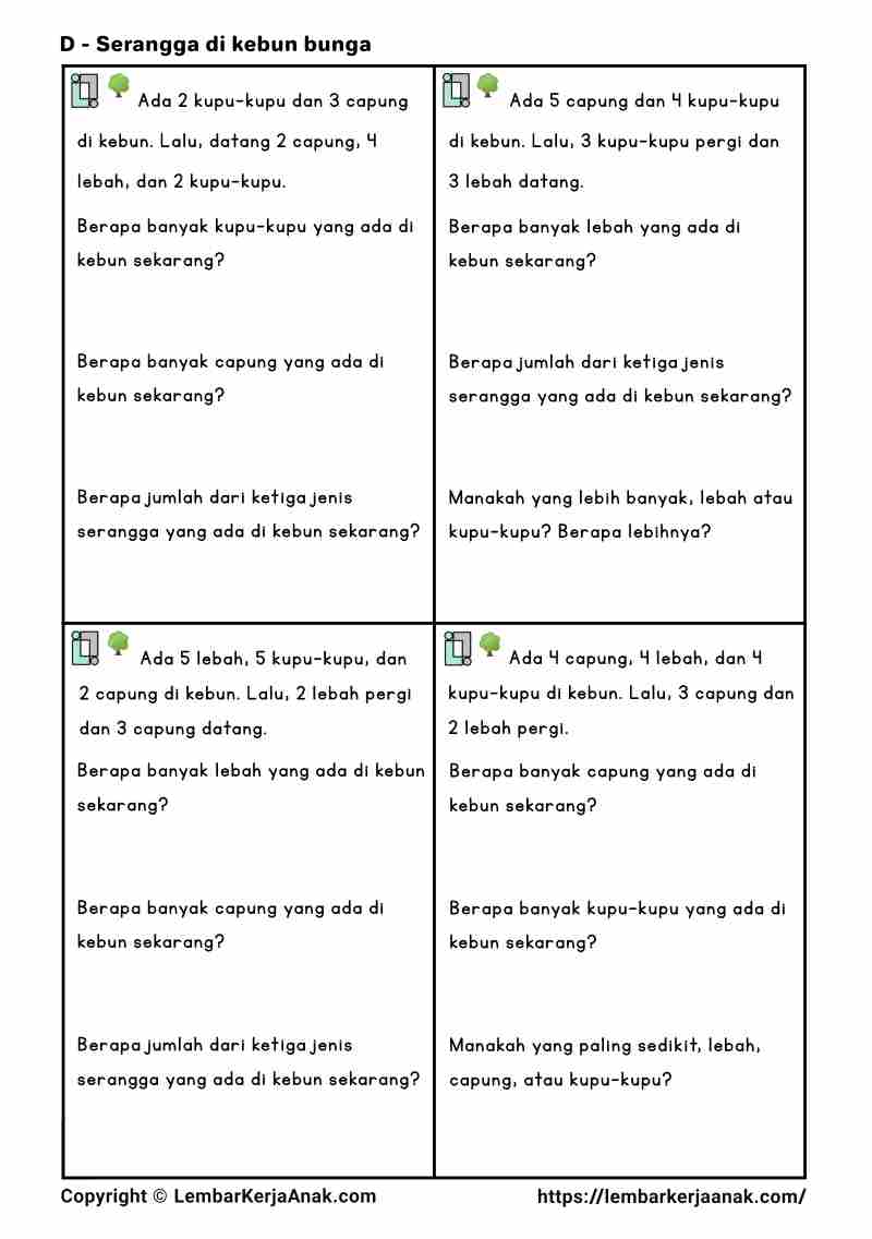 Lembar kerja anak tk sd matematika penambahan pengurangan semi konkret