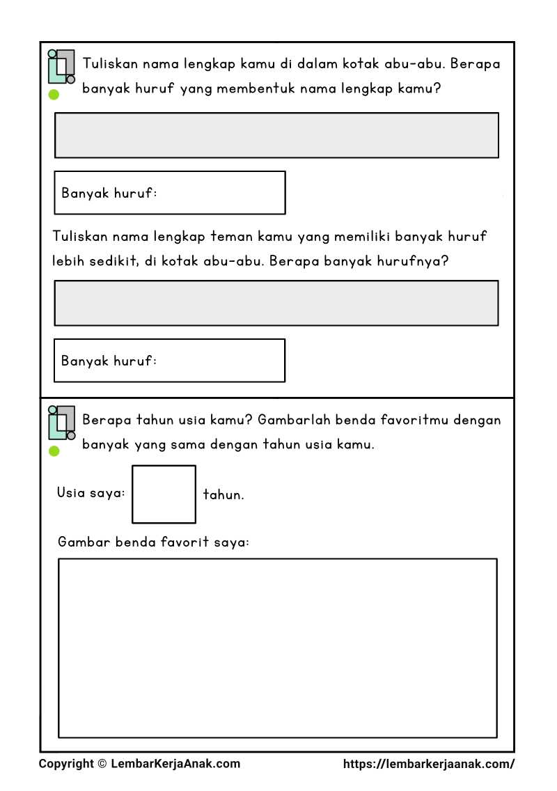 Lembar kerja anak tk sd soal terbuka matematika