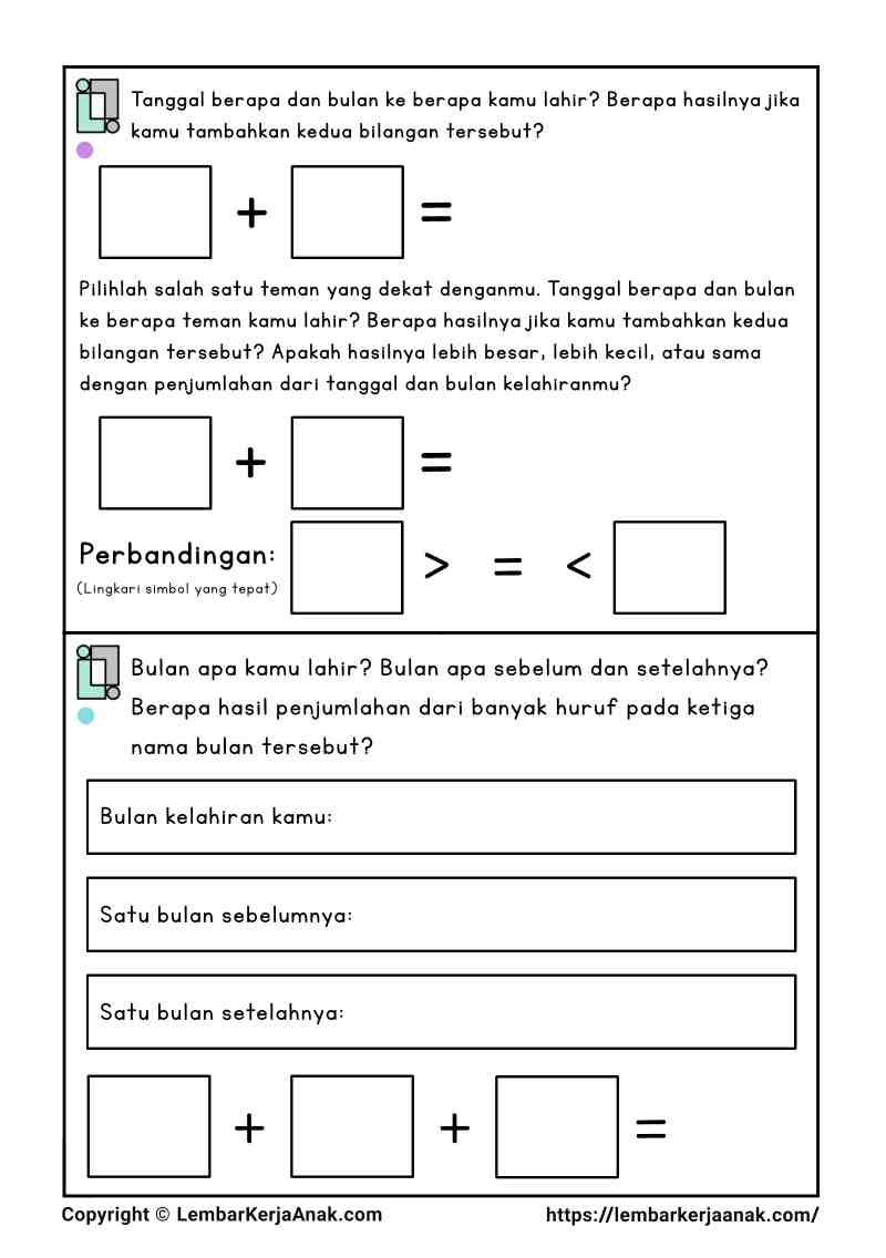 Lembar kerja anak tk sd soal terbuka matematika