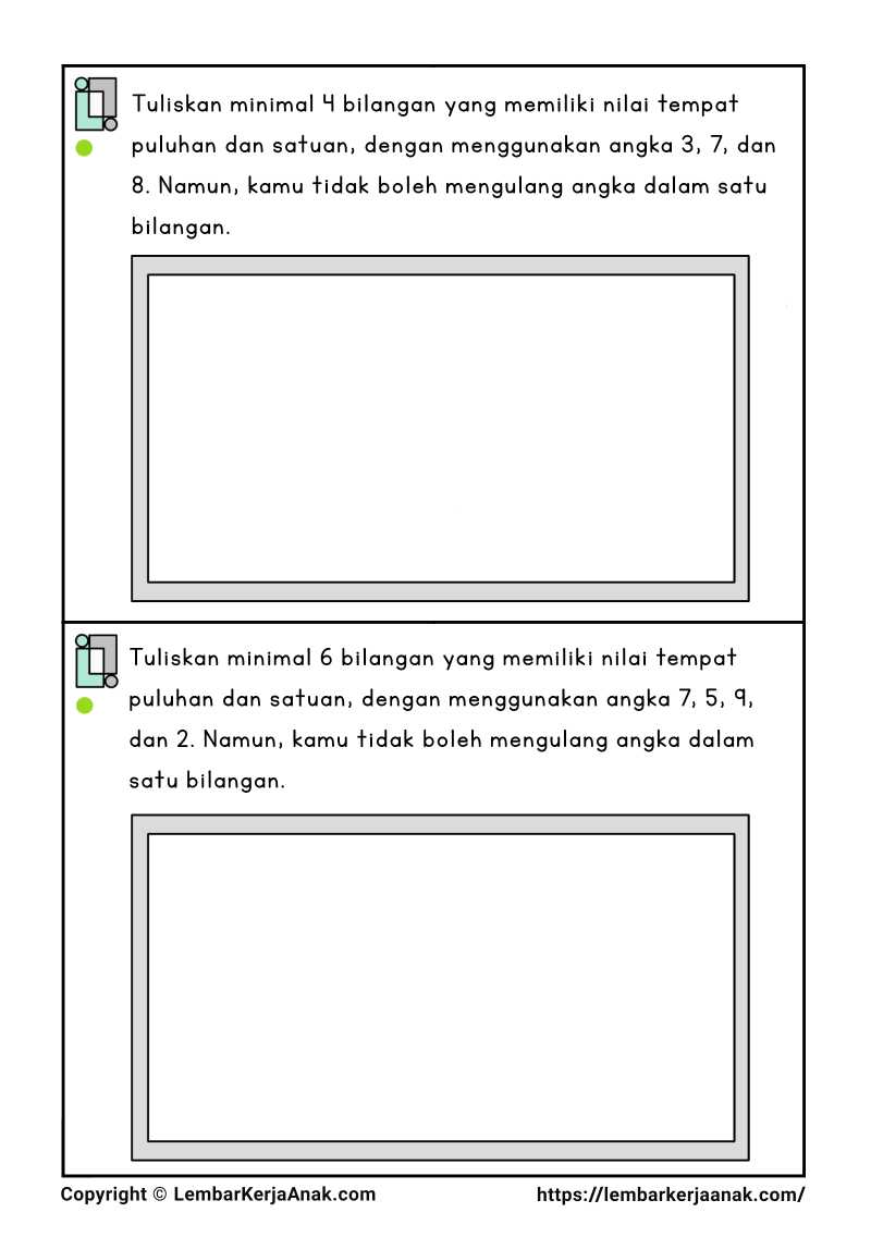 Lembar kerja anak tk sd soal terbuka matematika