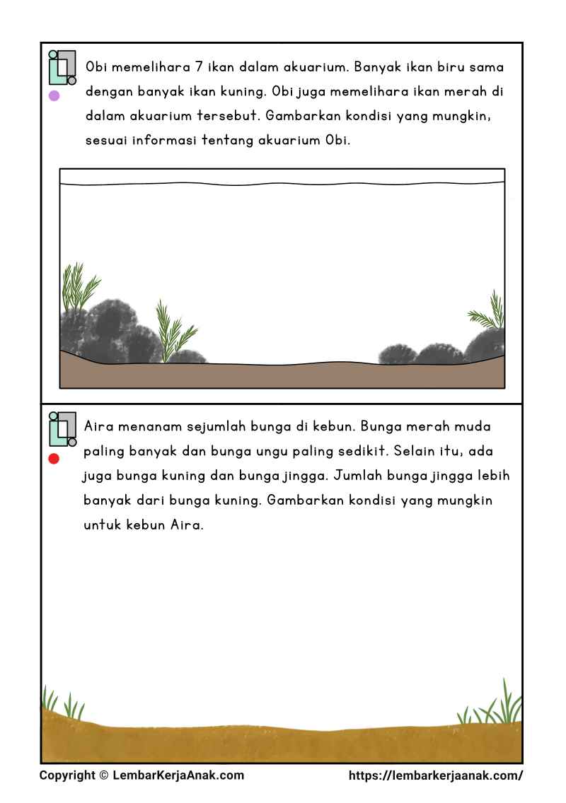 Lembar kerja anak tk sd soal terbuka matematika