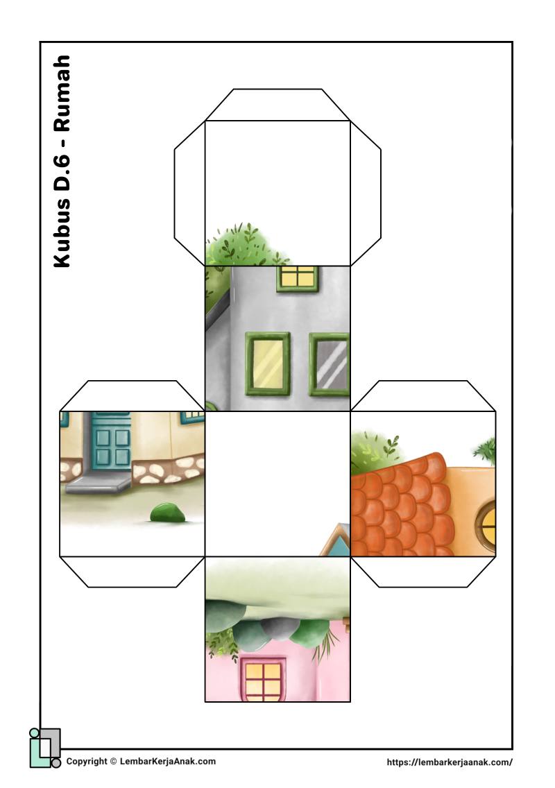 Lembar kerja anak tk sd cube puzzle rumah