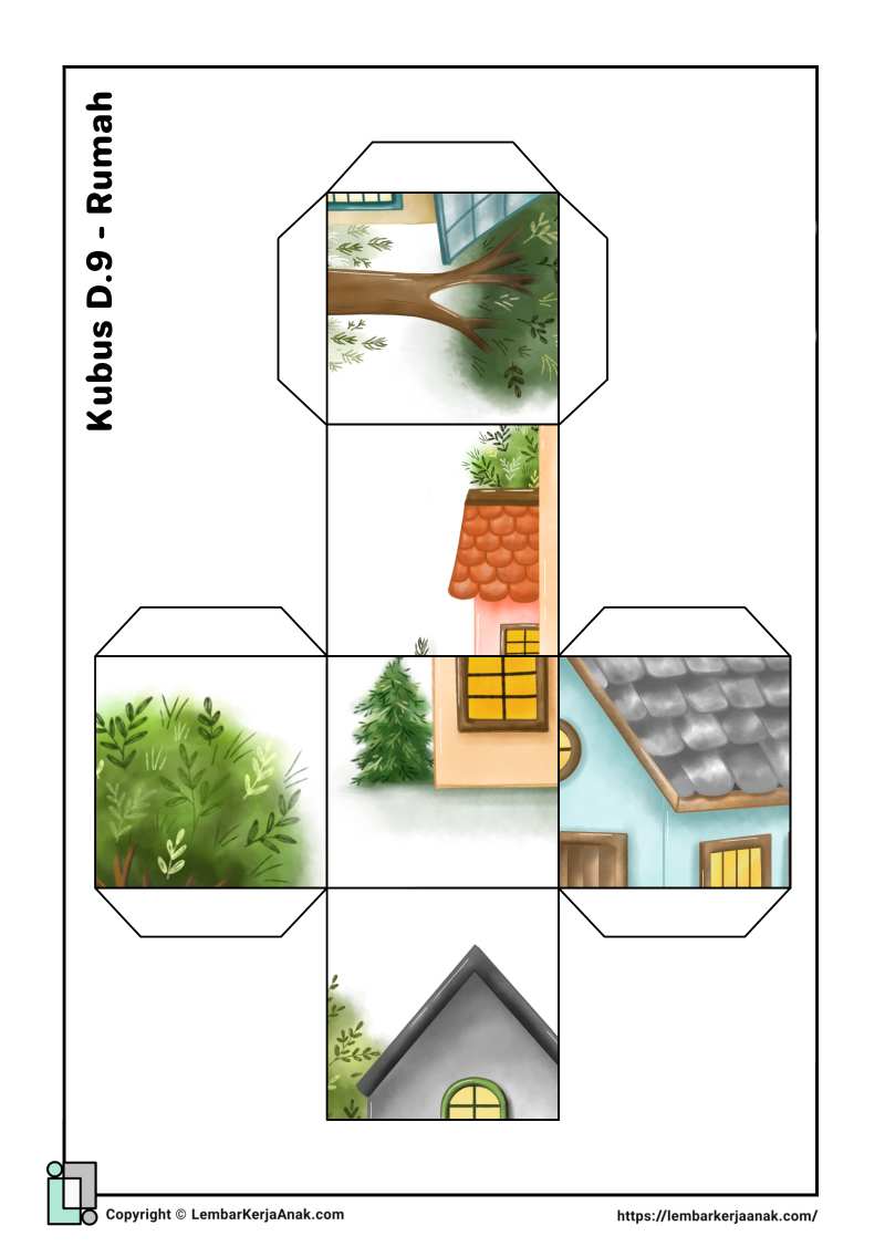 Lembar kerja anak tk sd cube puzzle rumah