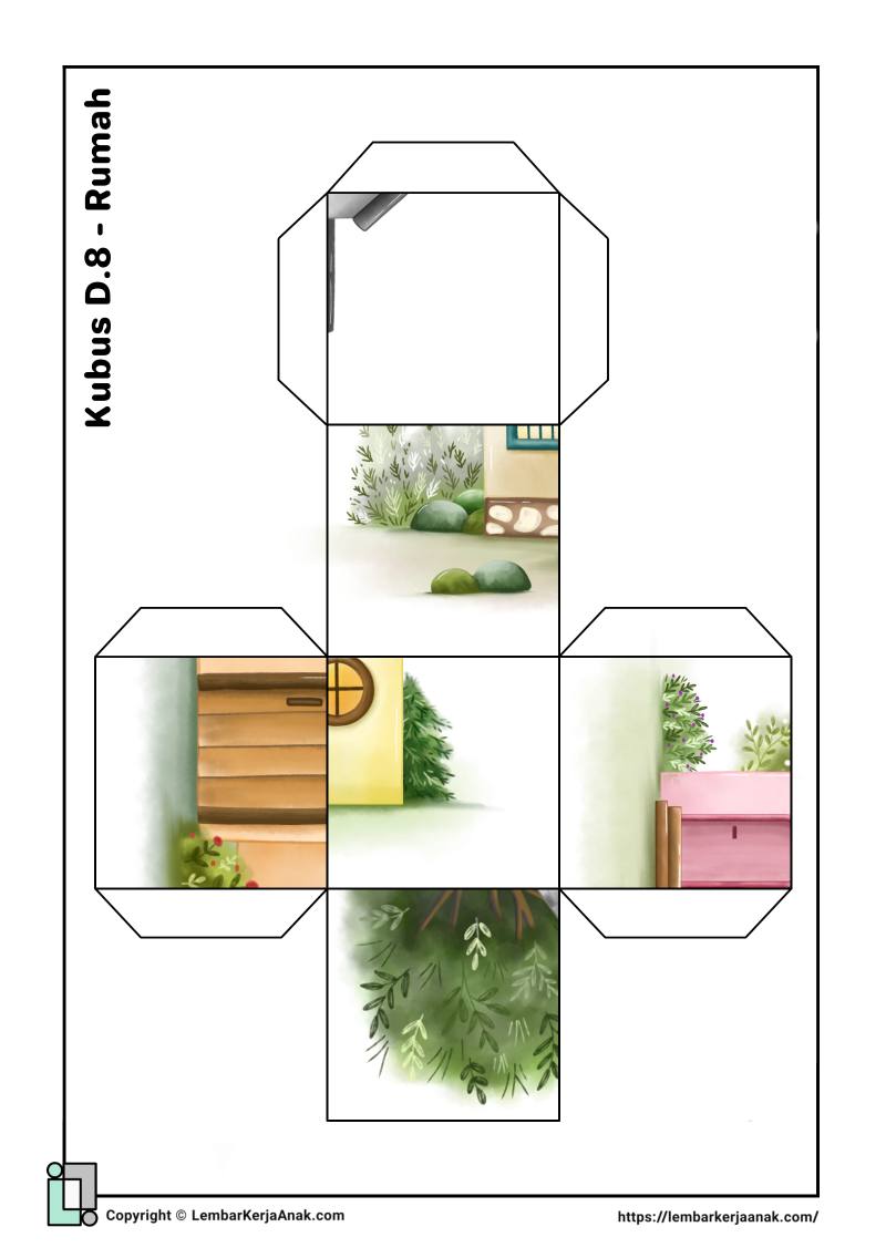 Lembar kerja anak tk sd cube puzzle rumah