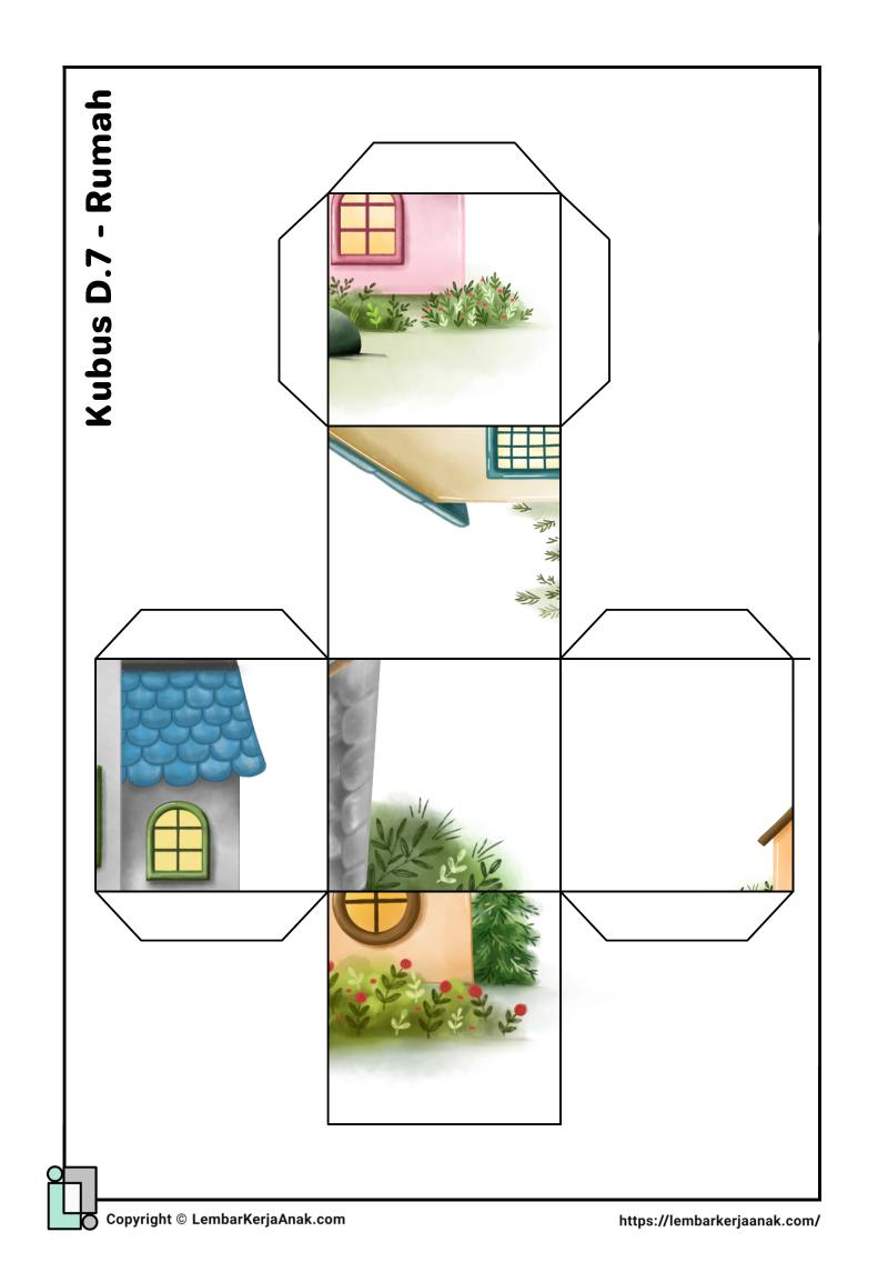 Lembar kerja anak tk sd cube puzzle rumah