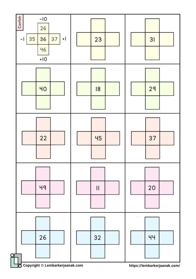 Lembar kerja anak SD matematika navigasi bilangan